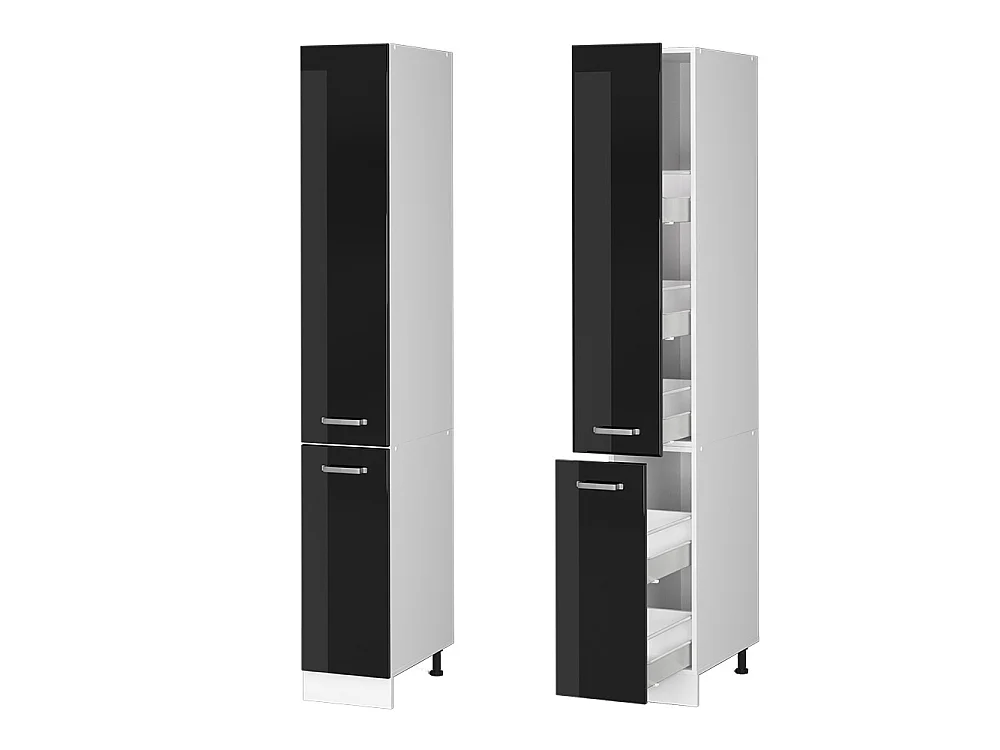 Apotekarskåp svart högblank 30x57.2x206.8 r-line