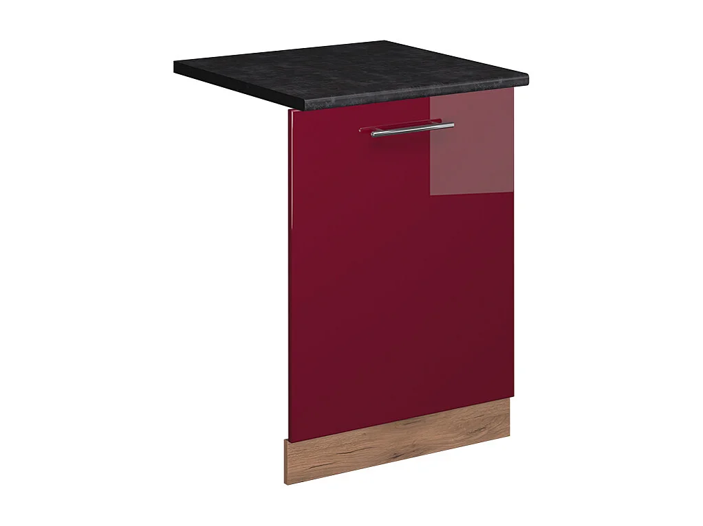 Façade de lave-vaisselle rouge bordeaux haute brillance 60x1.6x81.8 fame-line