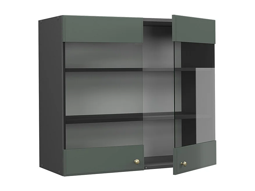 Armoire en verre vert or campagne 80x34.1x72 fame-line