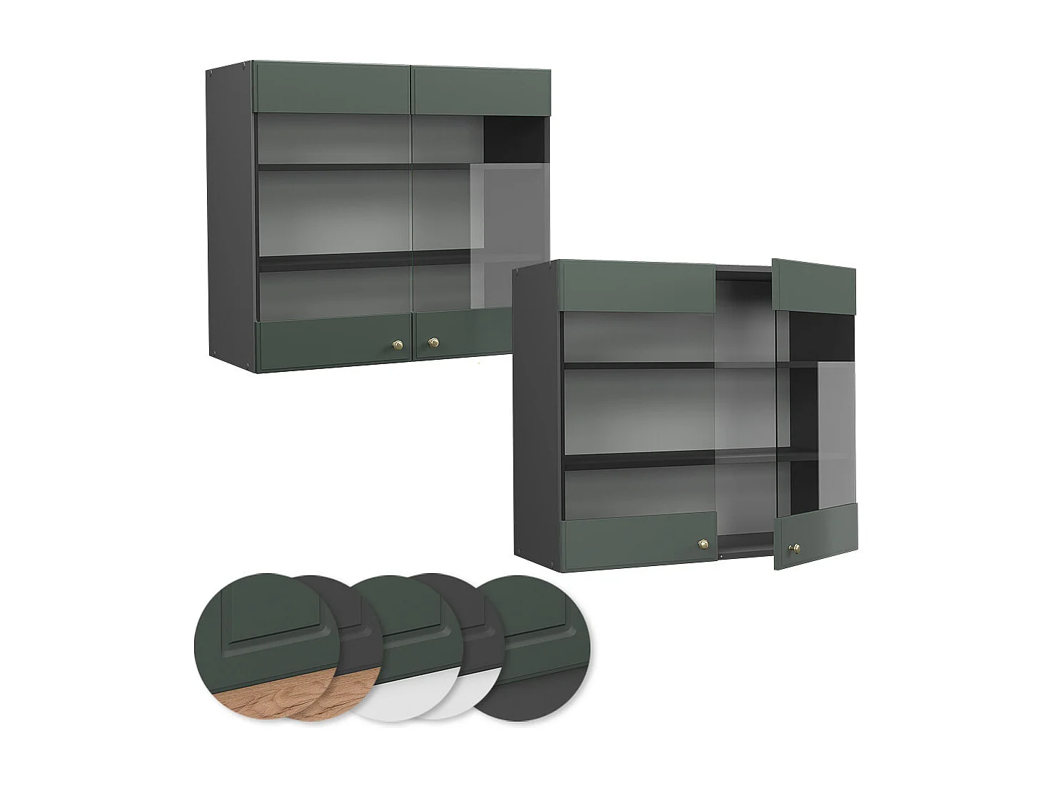 Armoire en verre vert or campagne 80x34.1x72 fame-line