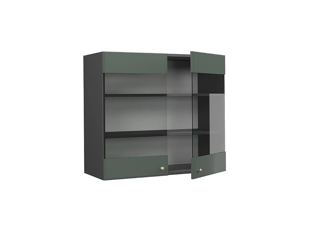 Mobile da cucina in vetro Verde-oro rustico 80x34.1x72 fame-line