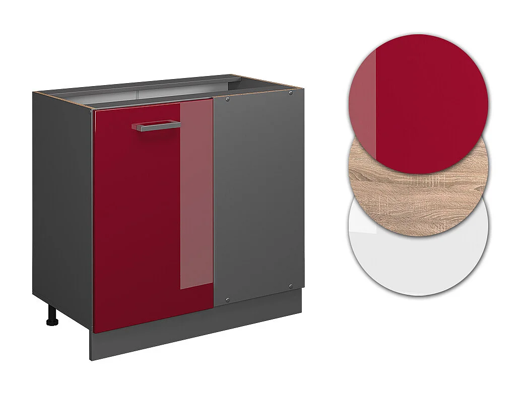 Meuble dangle rouge brillant 86x46x81.6 r-line