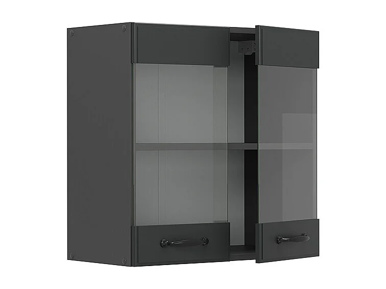 Armario de cocina con vidrio antracita casa de campo 60x31x60 r-line