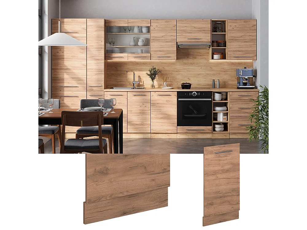 Dishwasher front panel gold power oak 45x1.6x81.8 fame-line