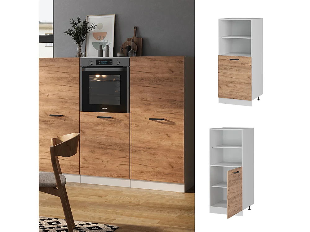 Meuble pour four chêne de force doré 60x57x143 r-line