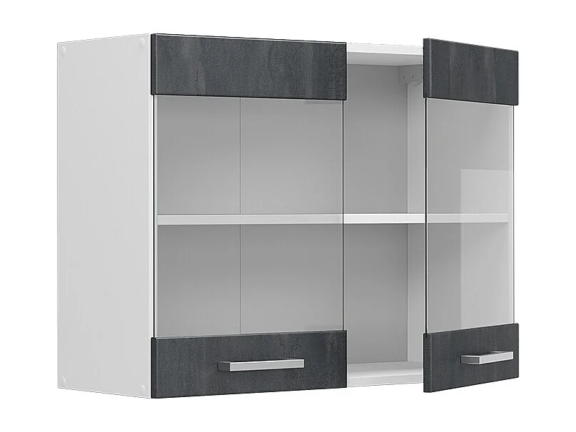 Armoire en verre béton noir 80x31x60 r-line