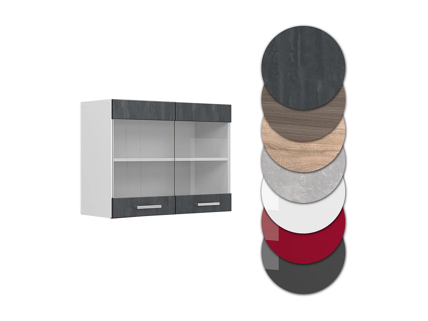 Armoire en verre béton noir 80x31x60 r-line