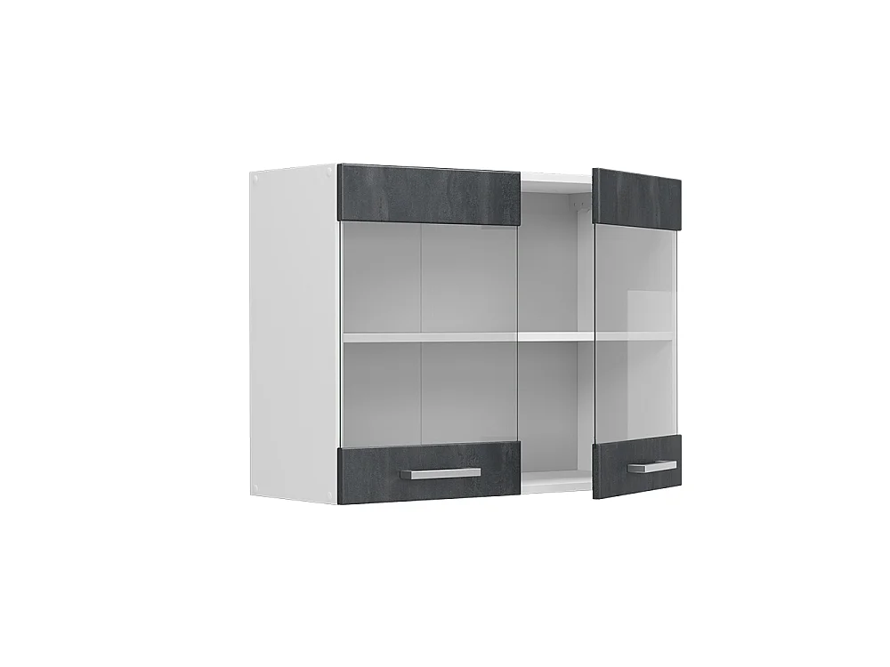 Küchenglasschrank schwarz beton 80x31x60 r-line