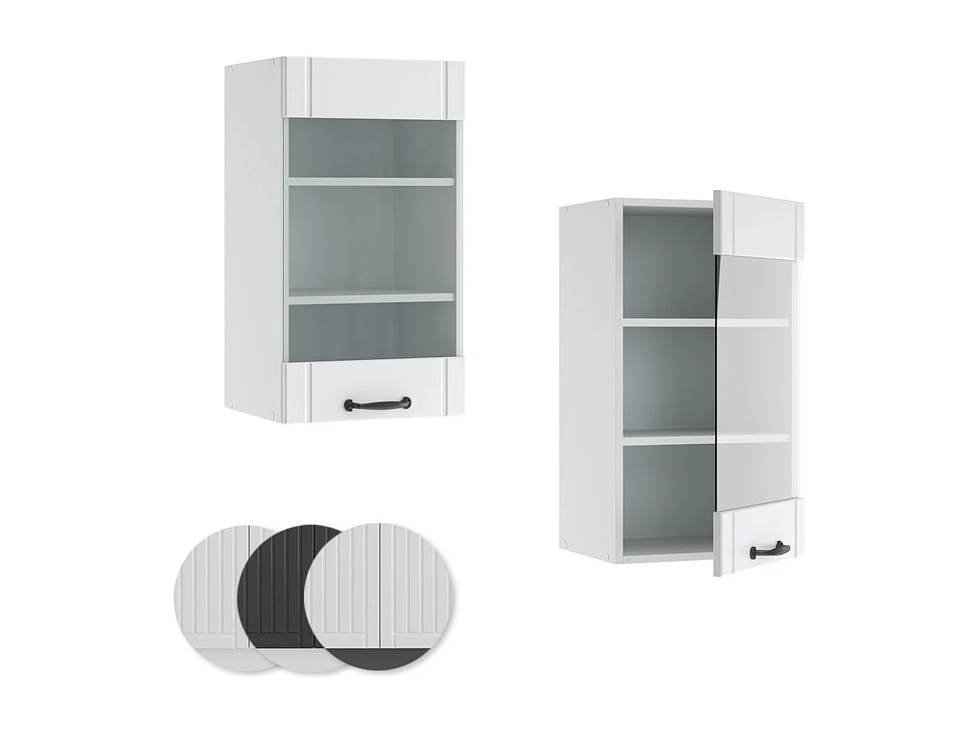 Mobile da cucina in vetro bianco casa di campagna 40x34.1x72 fame-line