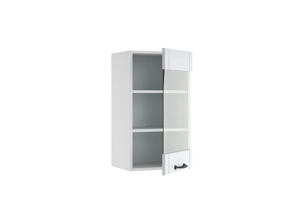 Køkkenskab med glas hvid landhus 40x34.1x72 fame-line