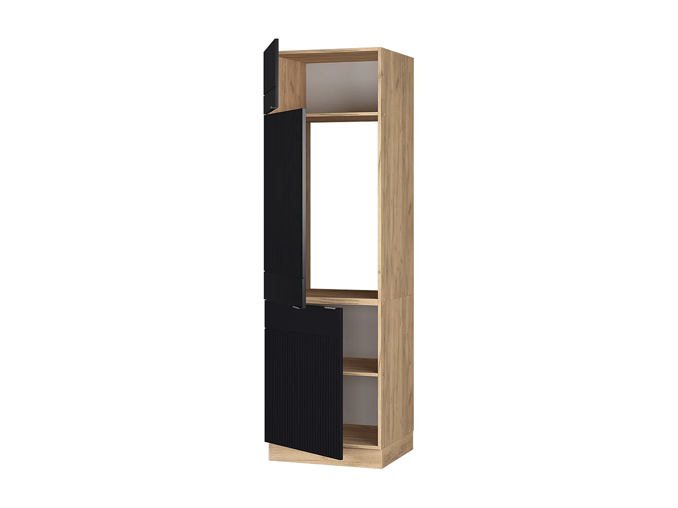 Armoire pour frigo noir rayé 60x58.1x206.8 fame-line