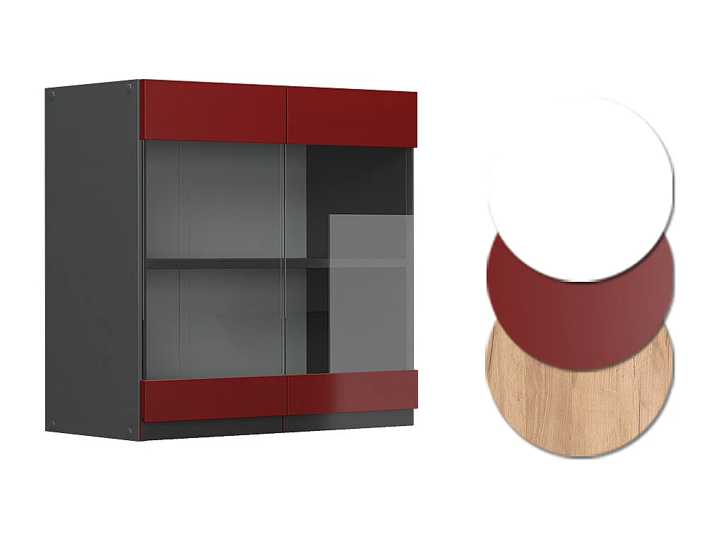 Armario de cocina con vidrio rojo 60x31x60 r-line