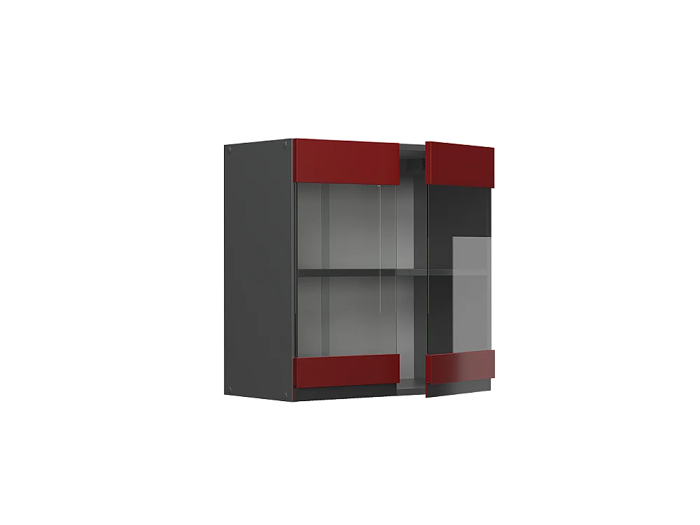 Glass kitchen cabinet red 60x31x60 r-line