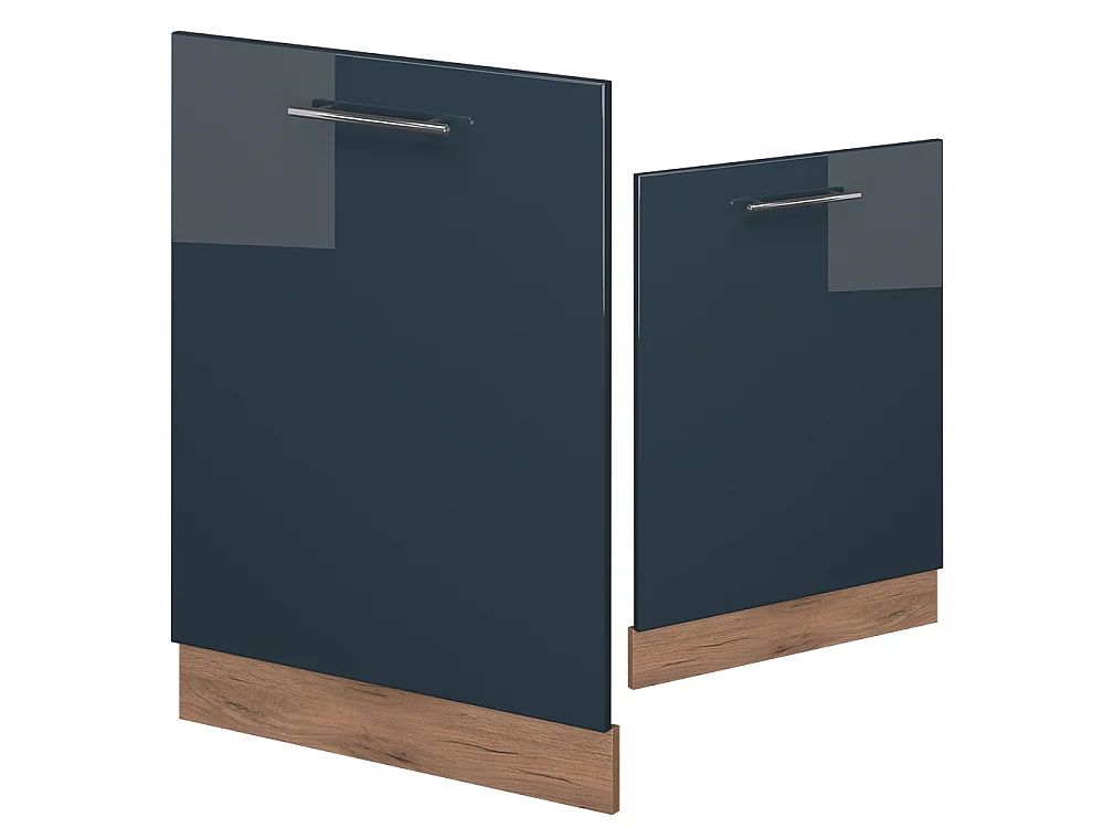 Façade de lave-vaisselle bleu foncé brillant 60x1.6x81.8 fame-line
