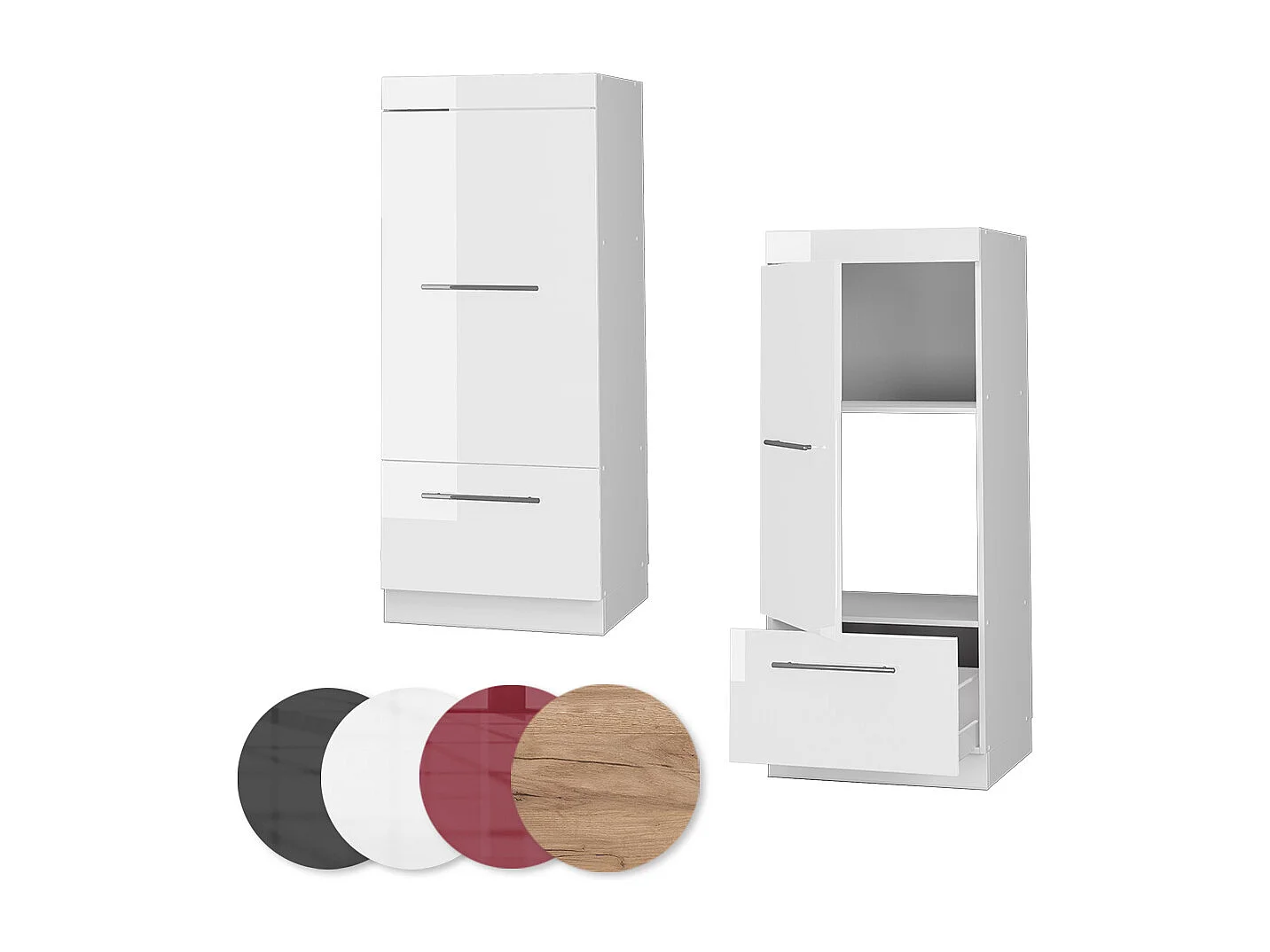 Armario para microondas blanco alto brillo 60x58.1x153.6 fame-line