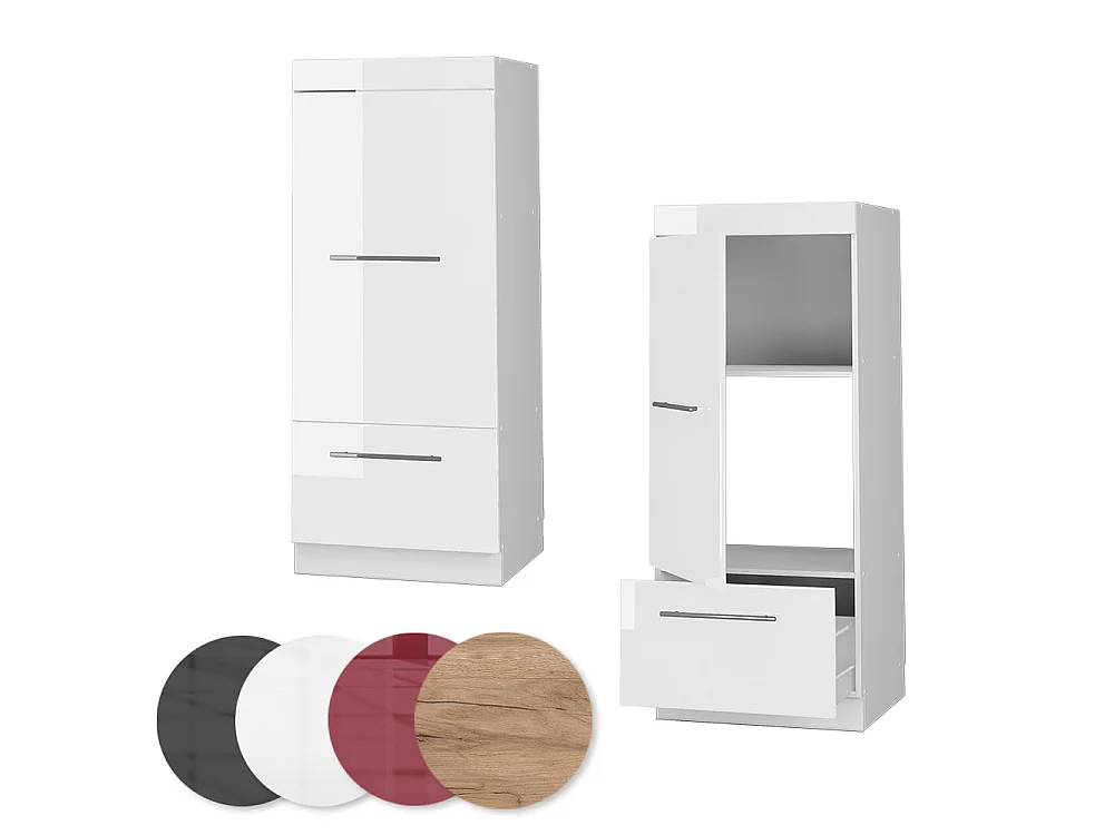 Armoire micro-ondes blanc haute brillance 60x58.1x153.6 fame-line