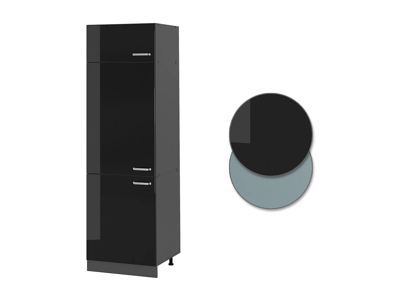 Armoire pour frigo noir haute brillance 60x57.2x206.8 r-line