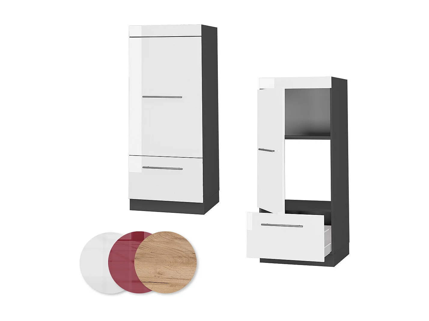 Armoire micro-ondes blanc haute brillance 60x58.1x153.6 fame-line