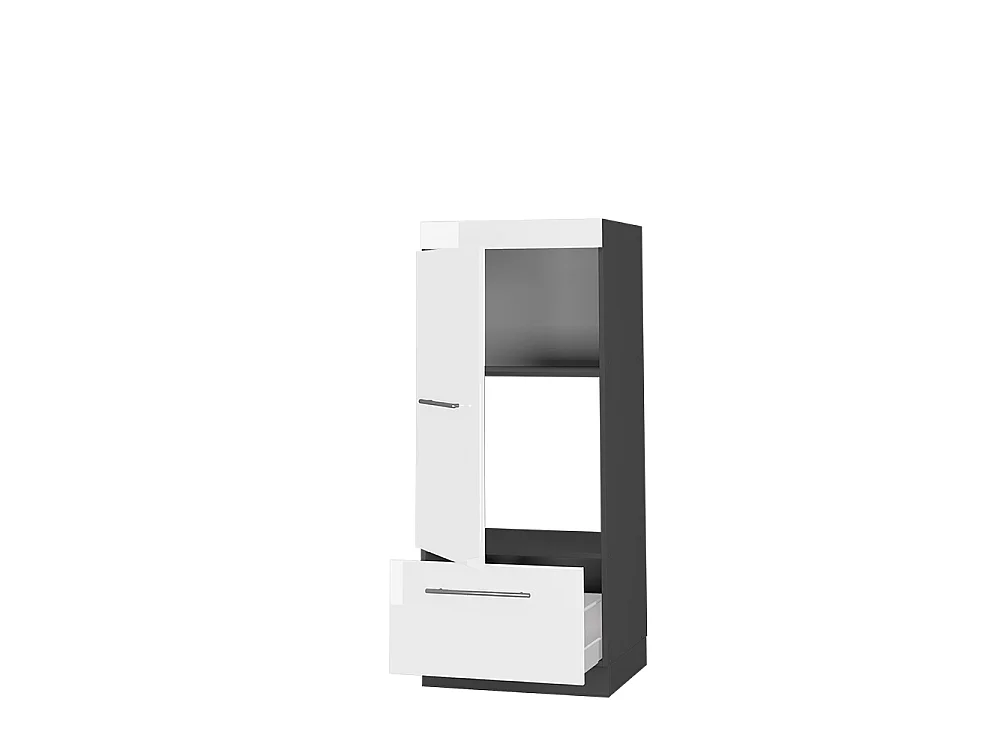Mikrowellenschrank weiß hochglanz 60x58.1x153.6 fame-line