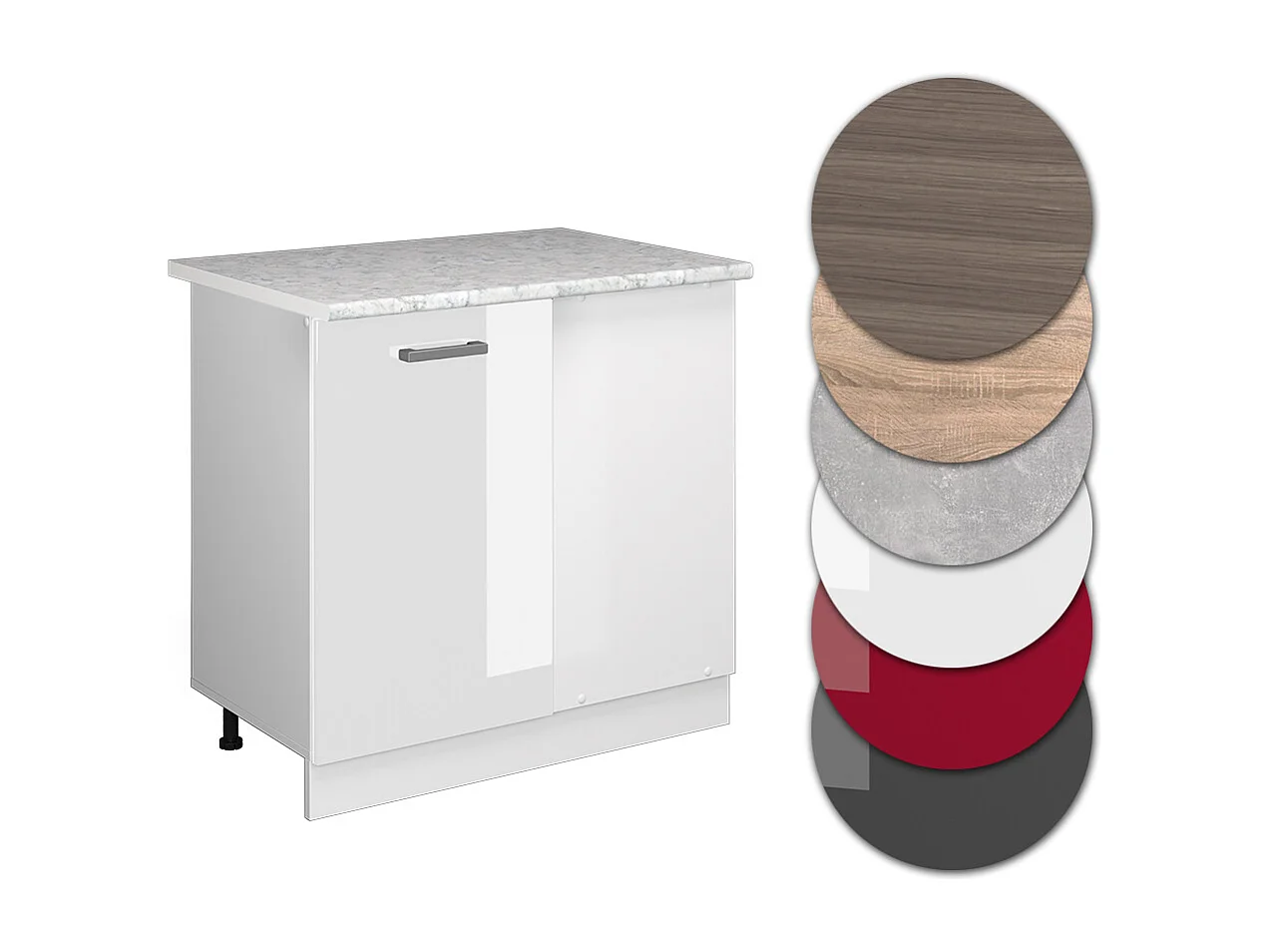 Armario de esquina blanco alto brillo 86x60x81.6 r-line