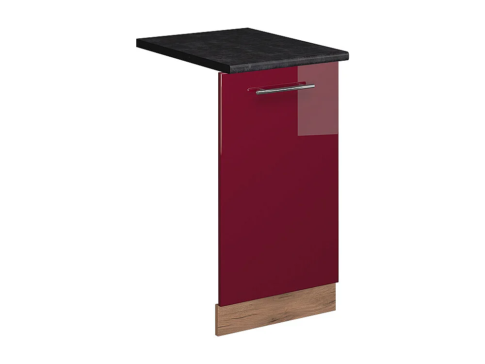 Façade de lave-vaisselle rouge bordeaux haute brillance 45x1.6x81.8 fame-line