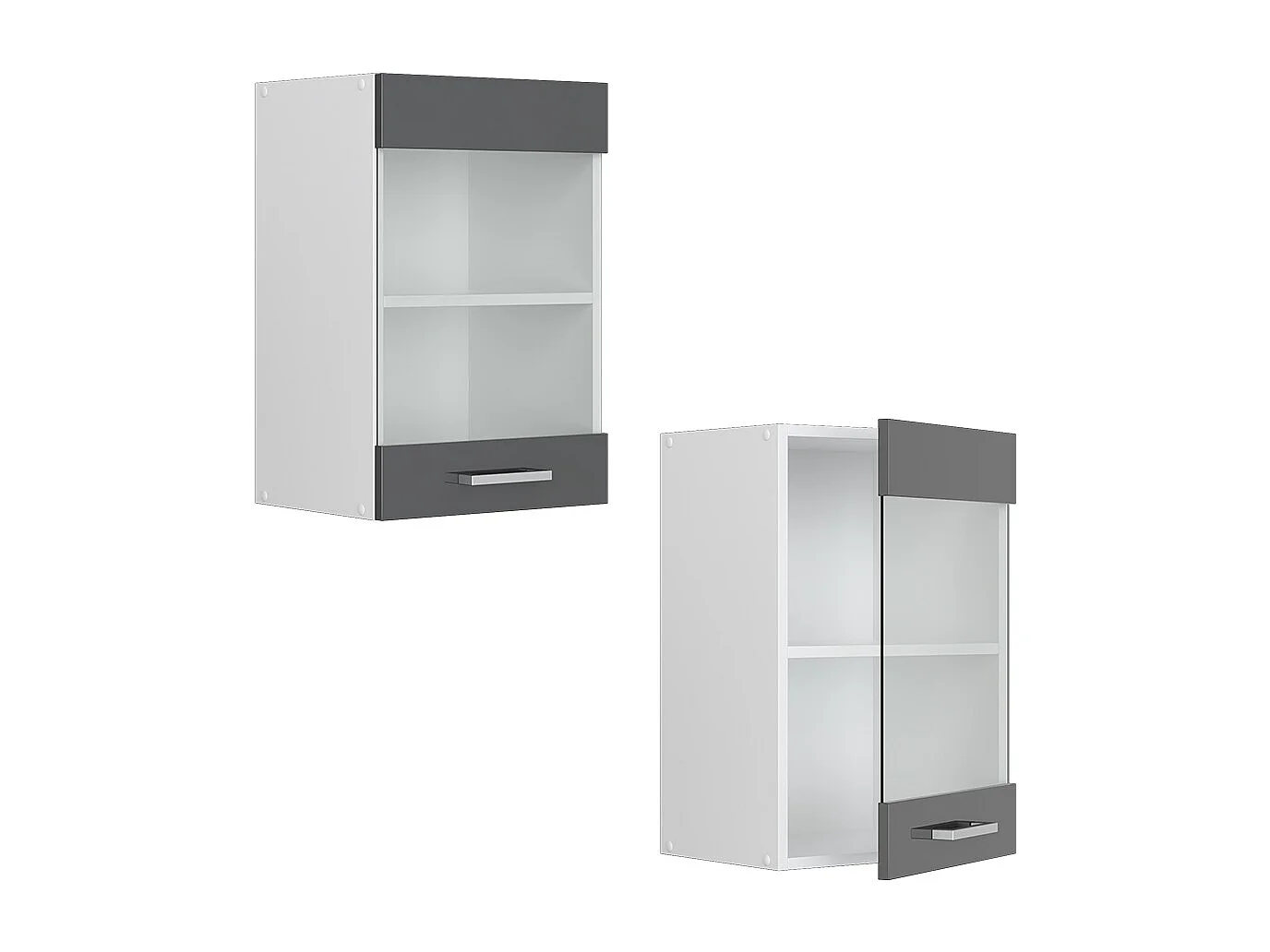 Armario de cocina con vidrio antracita alto brillo 40x31x60 r-line