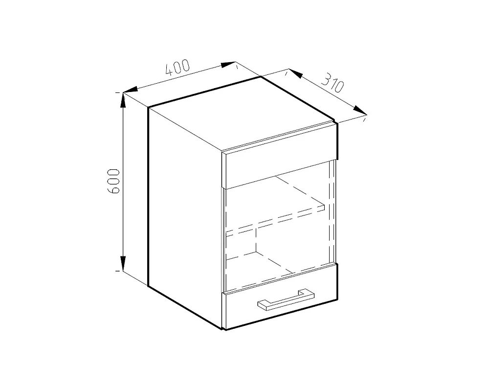 Mobile da cucina in vetro antracite lucido 40x31x60 r-line