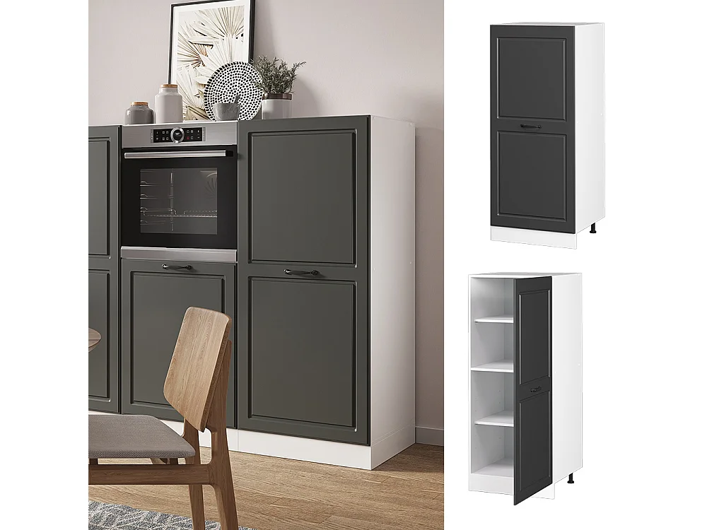 Wysoka szafa antracytowy domek wiejski 60x57x143 r-line