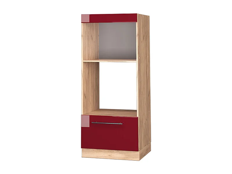 Armoire micro-ondes rouge bordeaux haute brillance 60x58.1x153.6 fame-line
