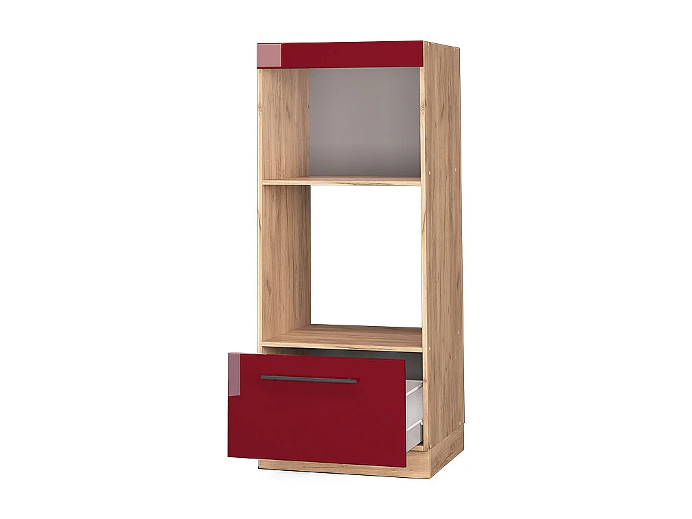 Armoire micro-ondes rouge bordeaux haute brillance 60x58.1x153.6 fame-line