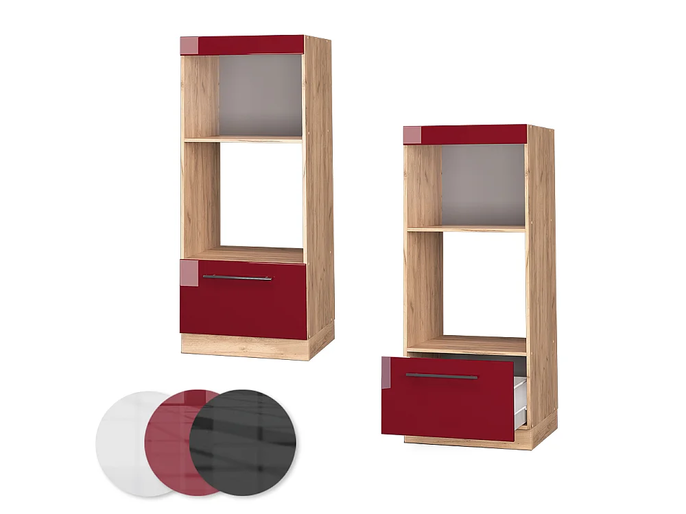 Mobile cucina microonde Bordeaux lucido 60x58.1x153.6 fame-line