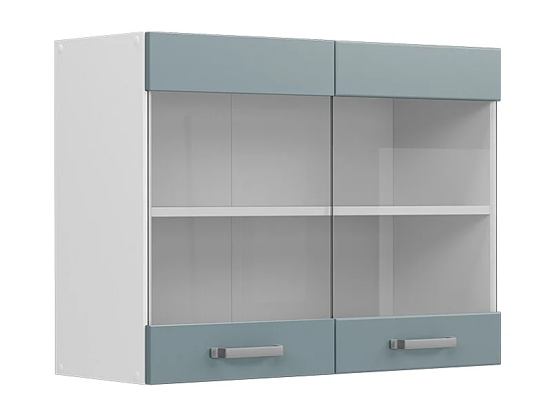 Armario de cocina con vidrio gris azulado 80x31x60 r-line