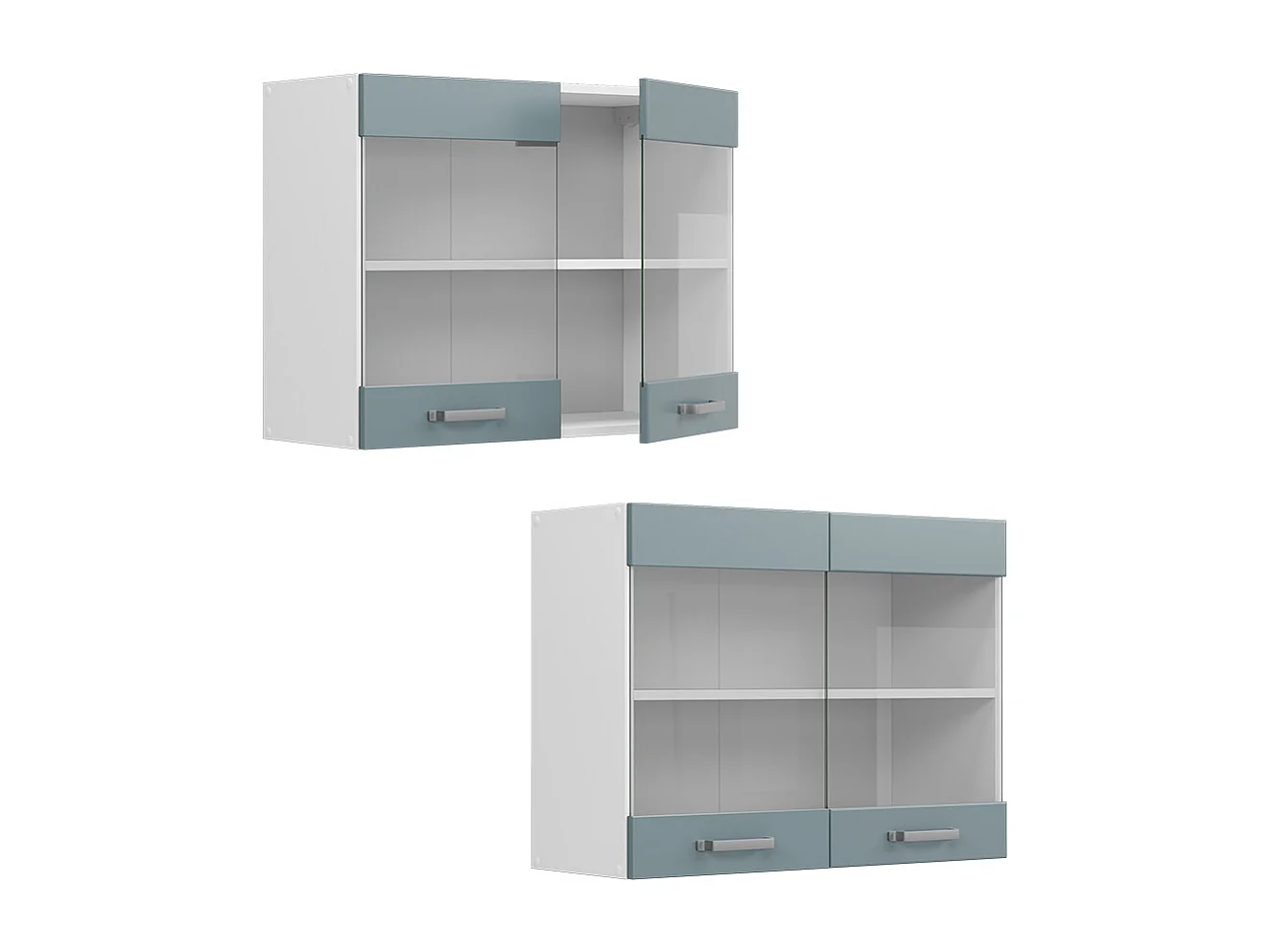 Armoire en verre bleu-gris 80x31x60 r-line