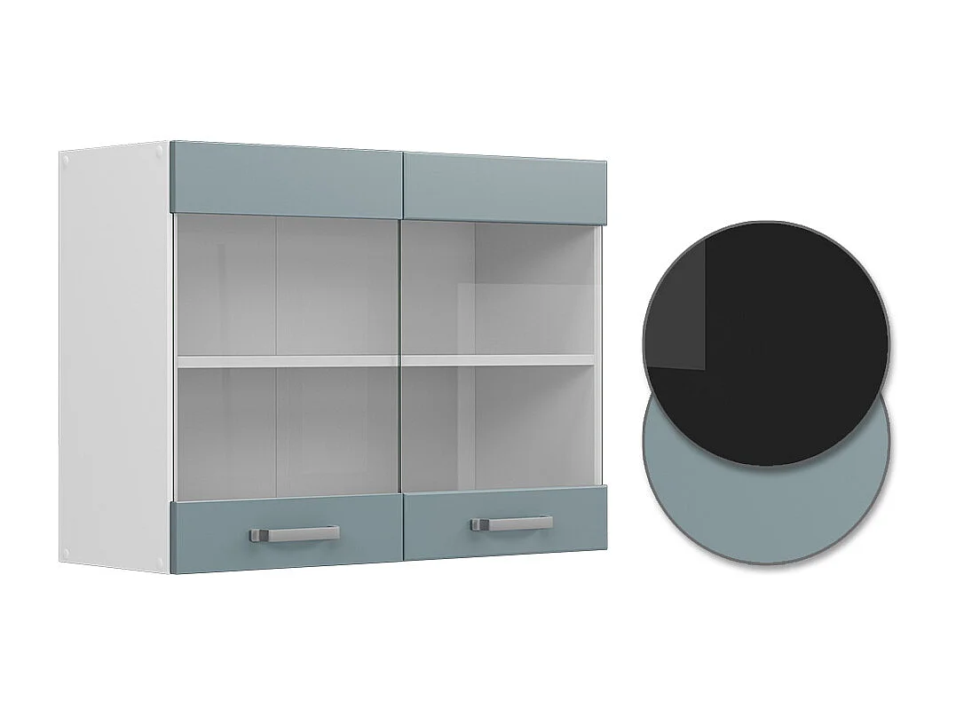 Armoire en verre bleu-gris 80x31x60 r-line