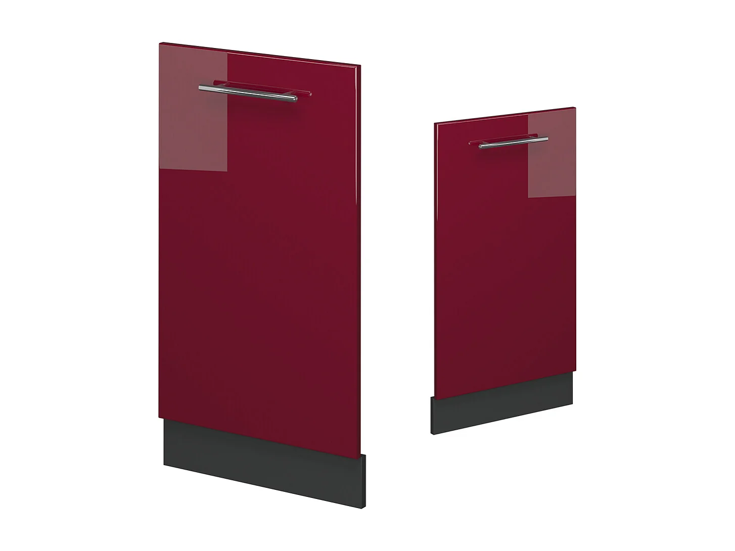 Façade de lave-vaisselle rouge bordeaux haute brillance 45x1.6x81.8 fame-line