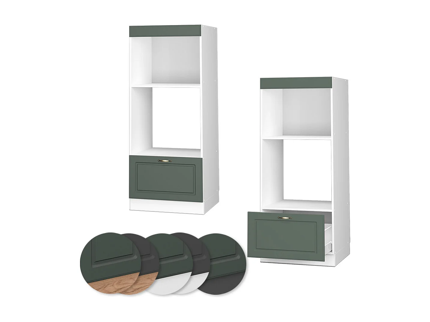 Armario para microondas verde dorado casa de campo 60x58.1x153.6 fame-line