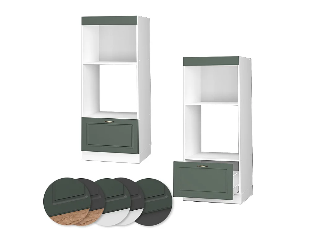 Armoire micro-ondes vert or campagne 60x58.1x153.6 fame-line