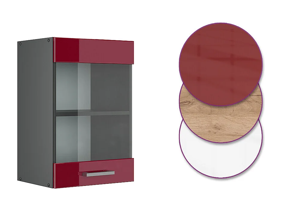 Armoire en verre rouge brillant 40x31x60 r-line