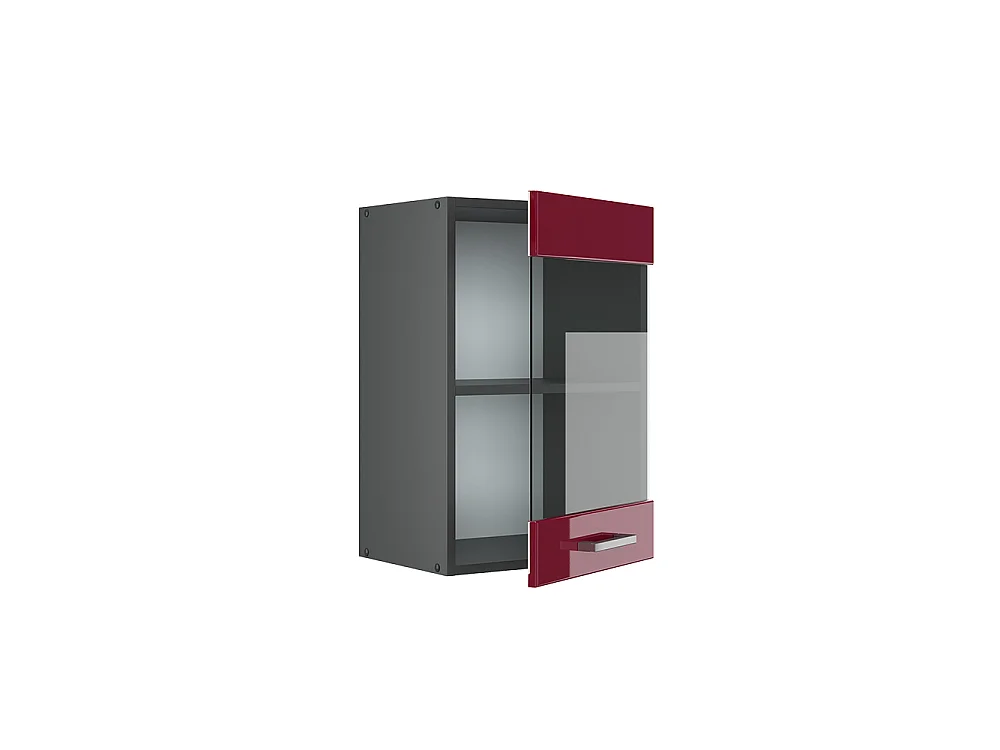Glazen keukenkast rode hoogglans 40x31x60 r-line