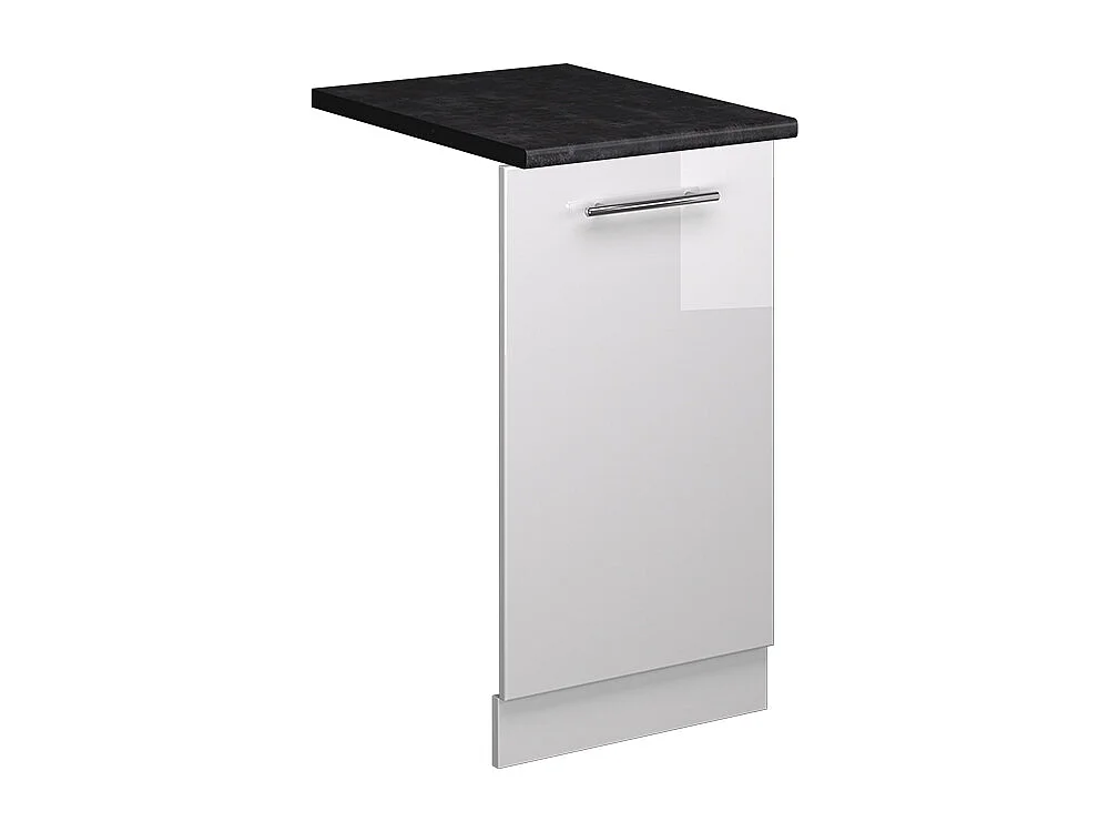 Façade de lave-vaisselle blanc haute brillance 45x1.6x81.8 fame-line