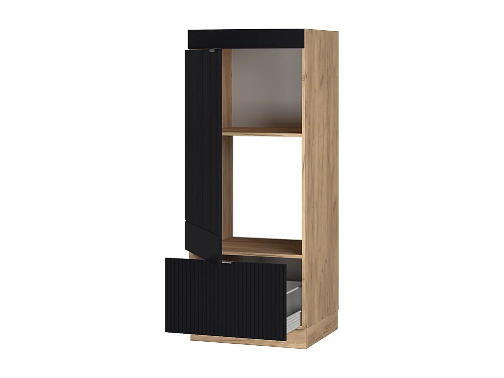 Armoire micro-ondes noir rayé 60x58.1x153.6 fame-line