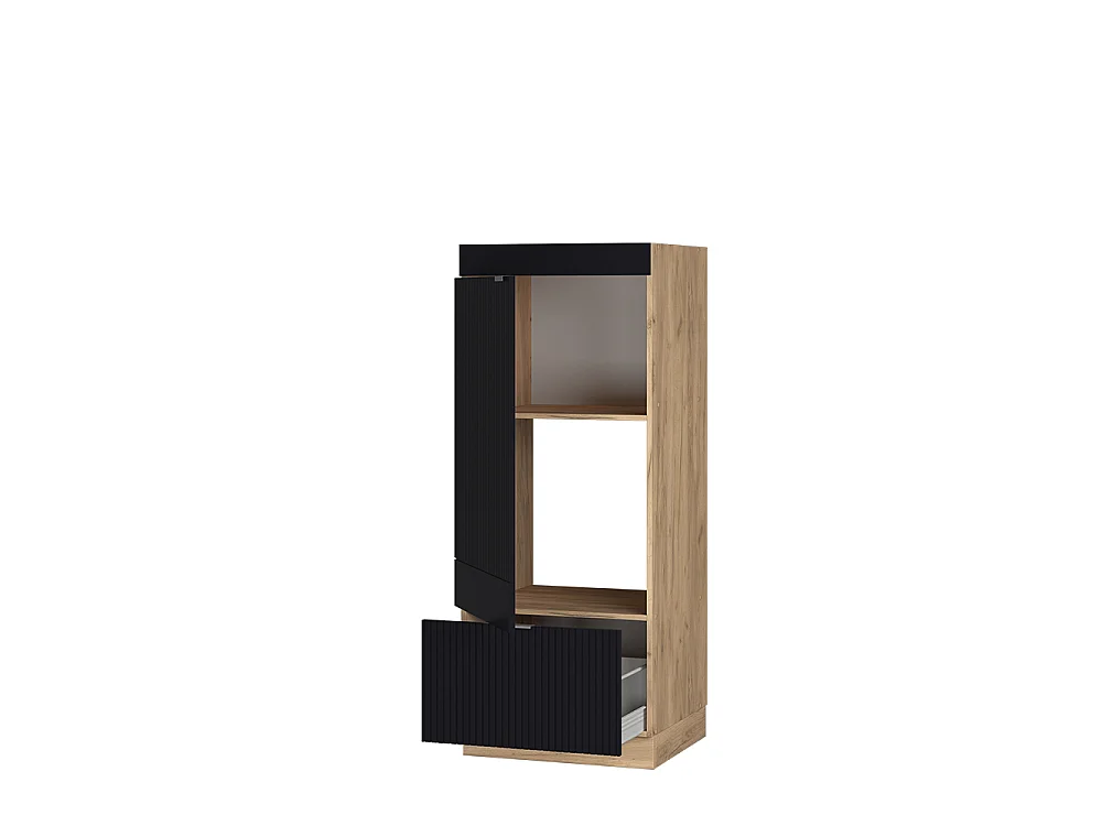 Szafka do mikrofalówki czarne paski 60x58.1x153.6 fame-line