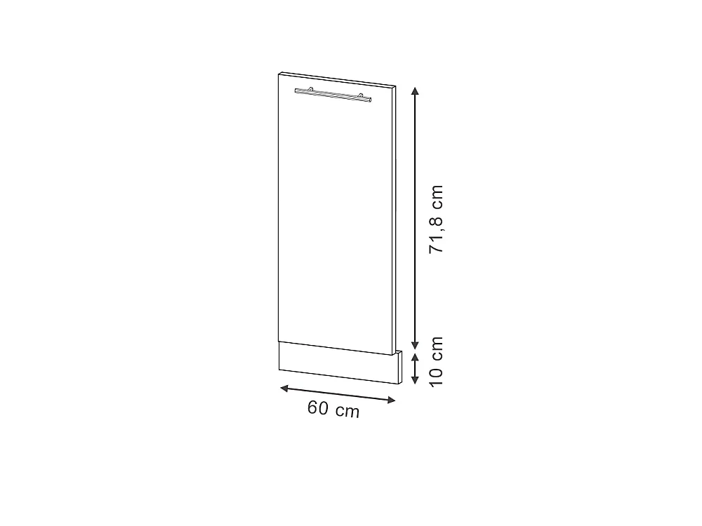 Façade de lave-vaisselle chêne de force doré 60x1.6x81.8 fame-line