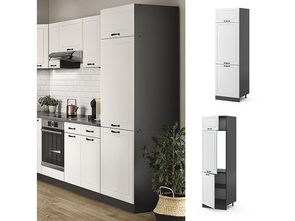 Armoire pour frigo blanc campagne 60x57.2x206.8 r-line