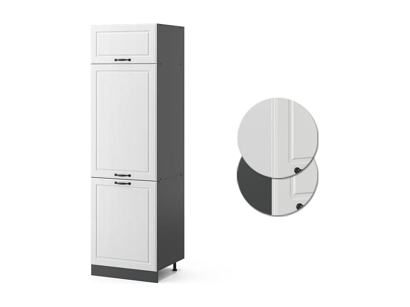 Armoire pour frigo blanc campagne 60x57.2x206.8 r-line