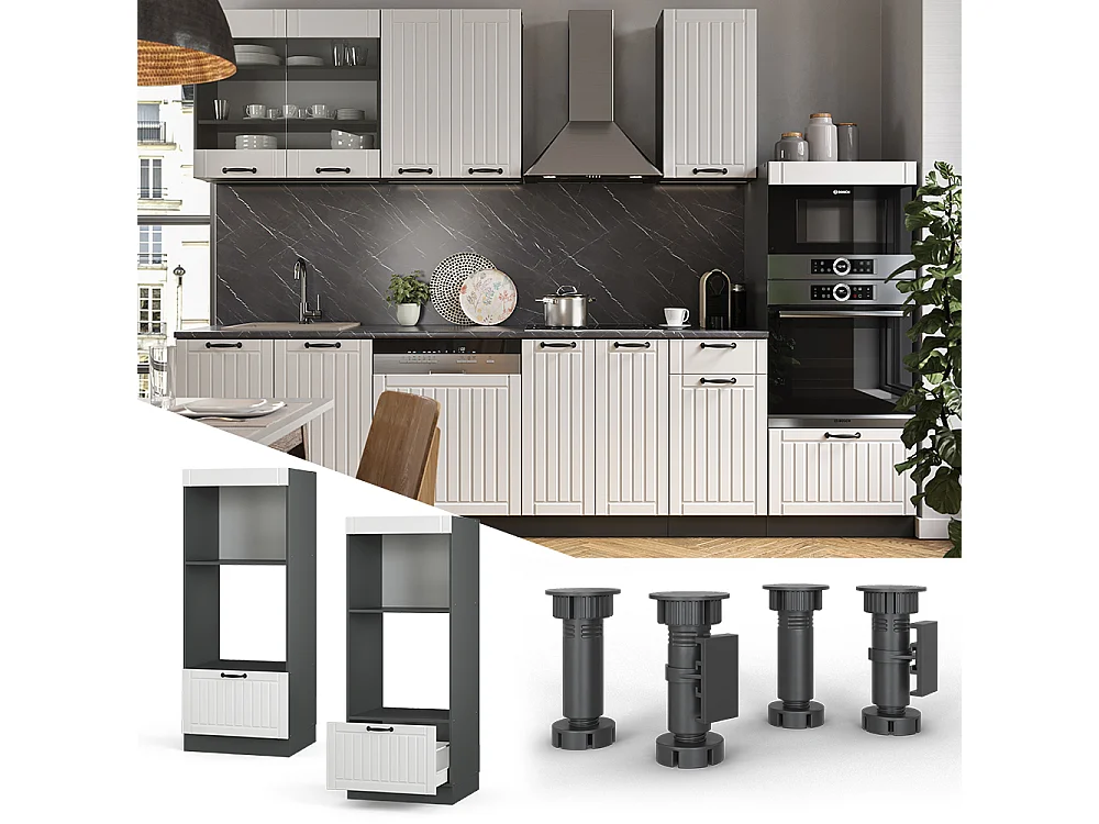 Szafka do mikrofalówki biały domek wiejski 60x58.1x153.6 fame-line