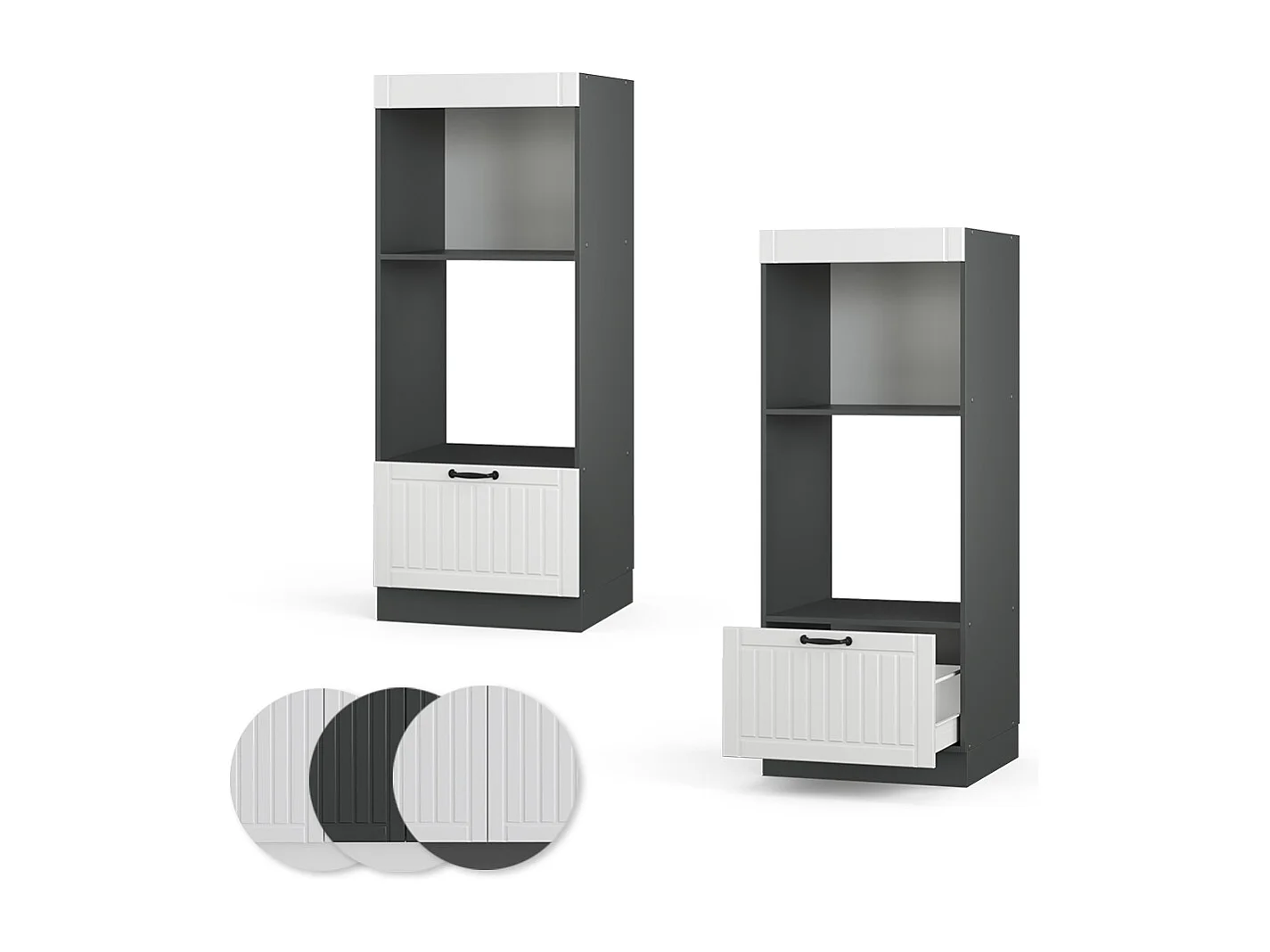 Armoire micro-ondes blanc campagne 60x58.1x153.6 fame-line