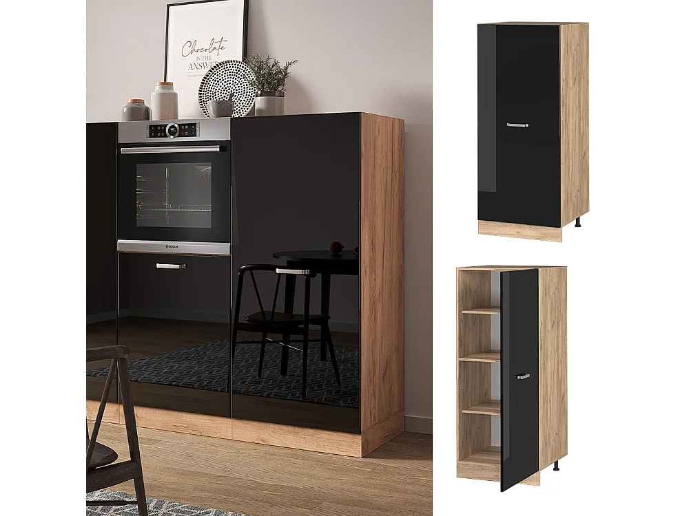 Armario alto negro brillo intenso 60x57x143 r-line