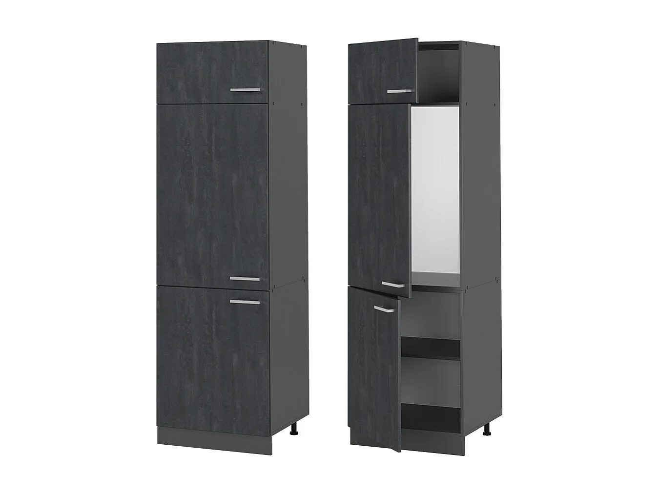 Armario para frigorífico empotrado hormigón negro 60x57.2x206.8 r-line