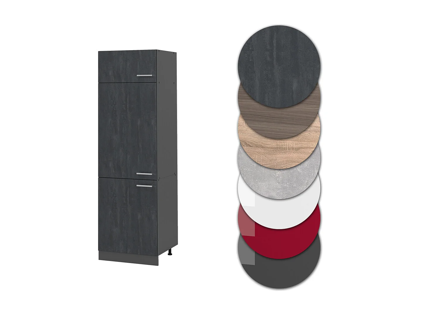 Armoire pour frigo béton noir 60x57.2x206.8 r-line